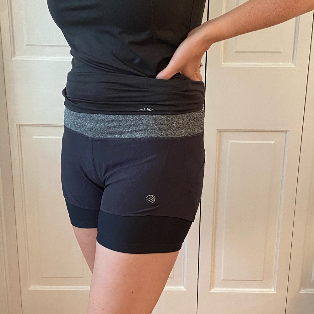 Grey Running Short with Spandex